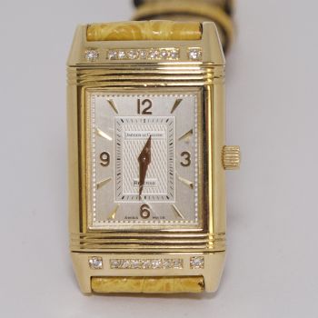 jaeger le coultre reveso lady oro giallo e diamanti carica manuale