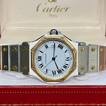 cartier santos rondè octagon acciaio/oro automatico